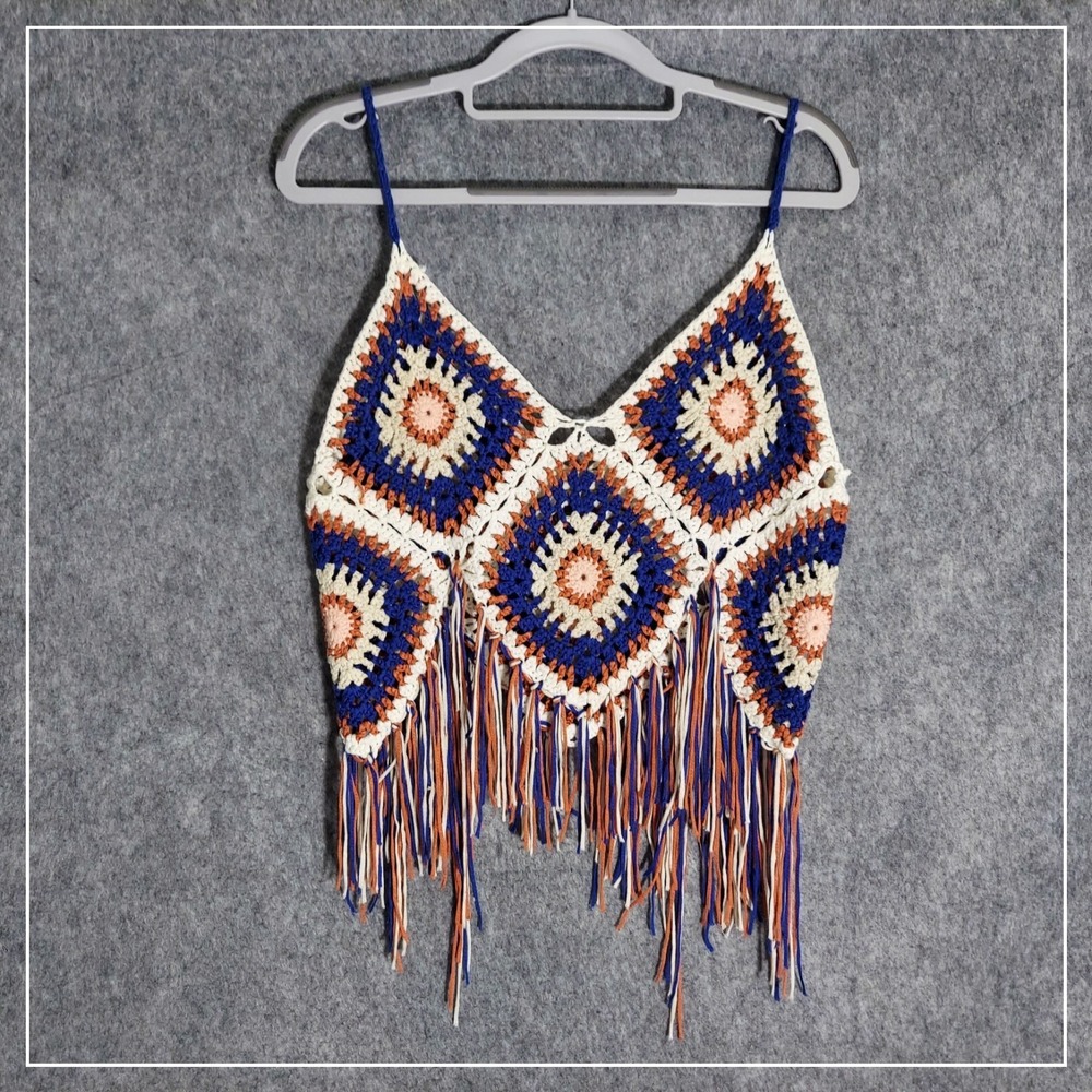 Hot‎ & Delicious M L Crochet Top Open Knit Relaxed Lightweight Breathable Fit